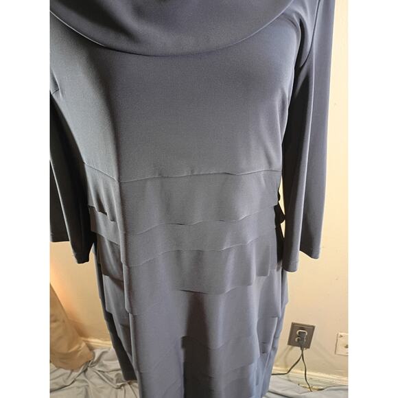 Joseph Ribkoff Dress Gray Sz 14 Classic Office No Fabric Tag - Picture 3 of 7